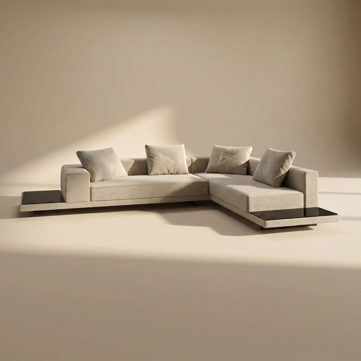Lanott CS104 corner sofa in a warm neutral interior