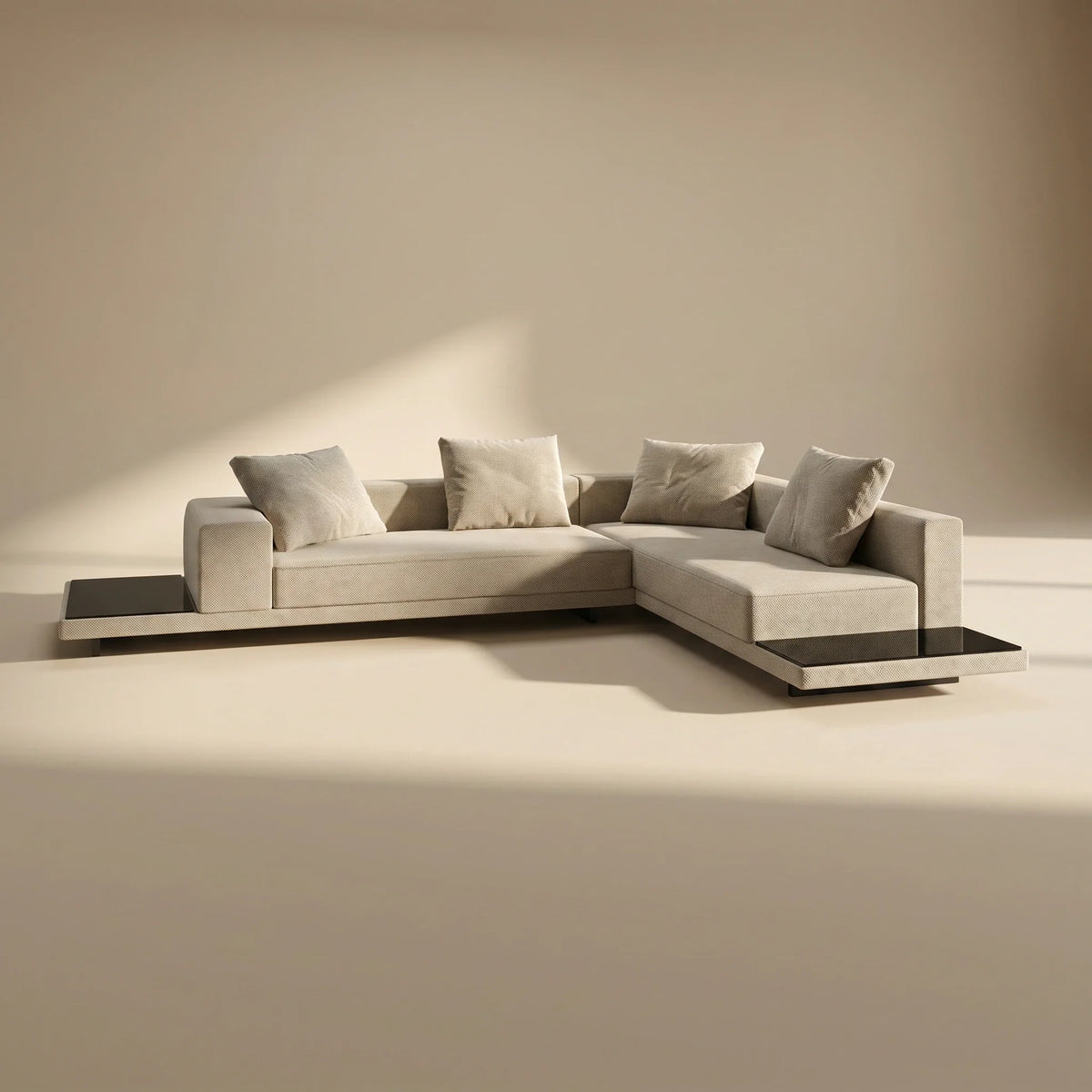 Lanott CS104 corner sofa in a warm neutral interior