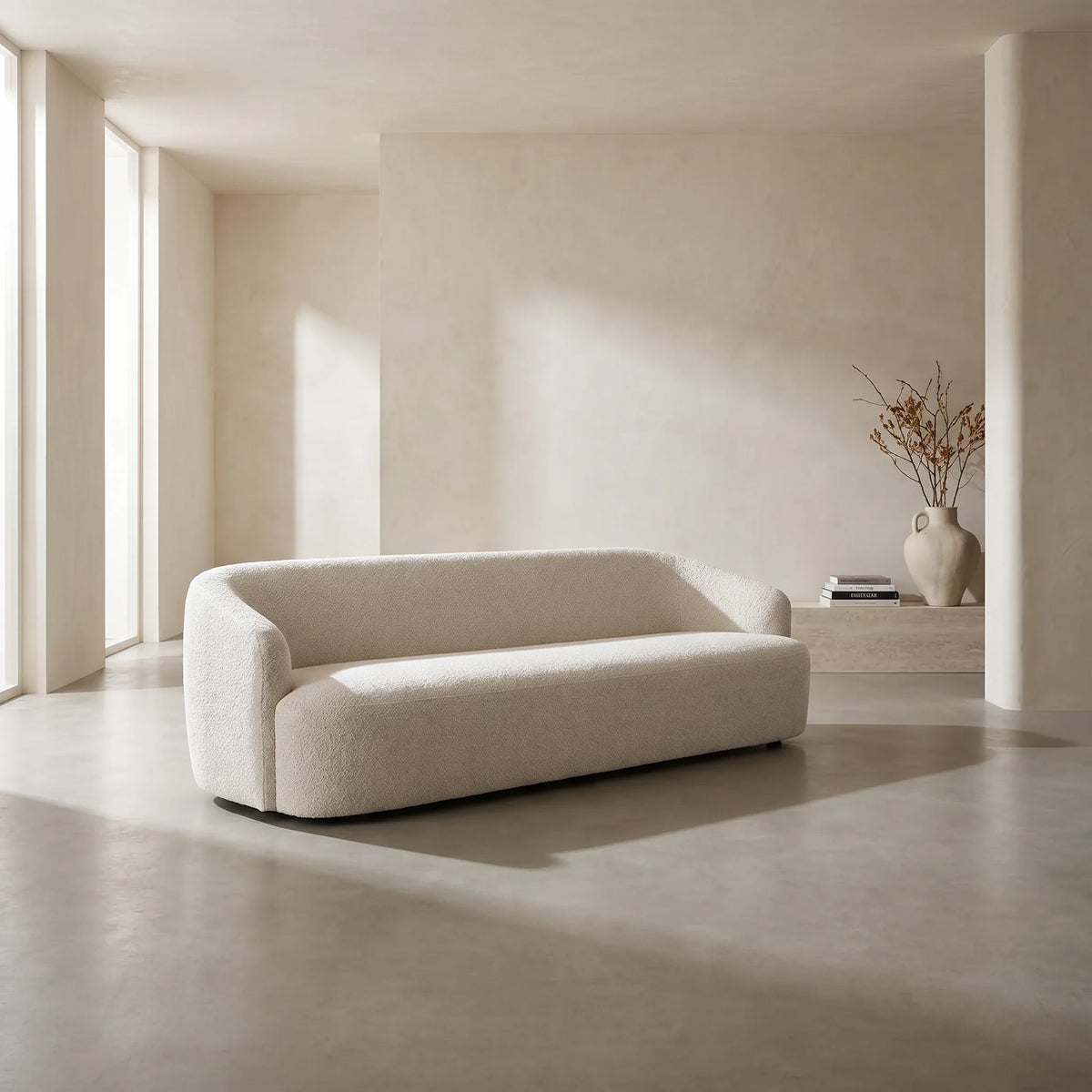 Lanott LS101 ivory sofa in a contemporary living space