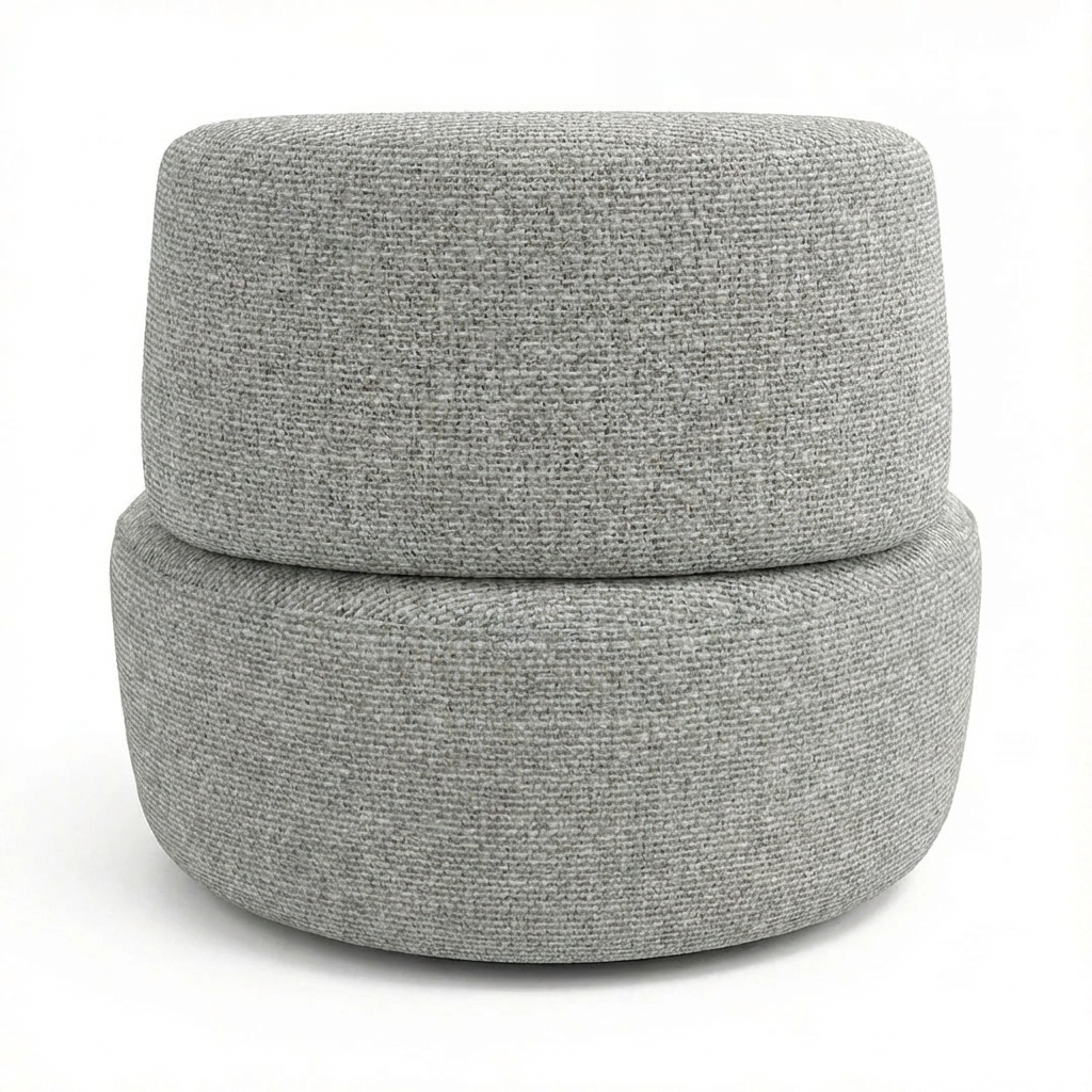 Aurelia Chair AC102 grey upholstery rear view on white background