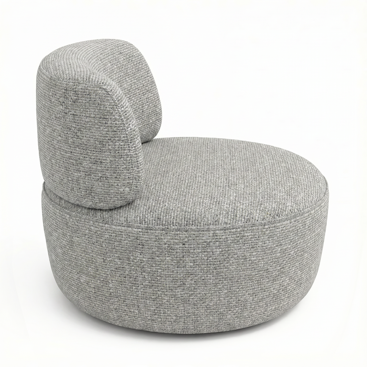 Aurelia Chair AC102 grey upholstery three-quarter view on white background