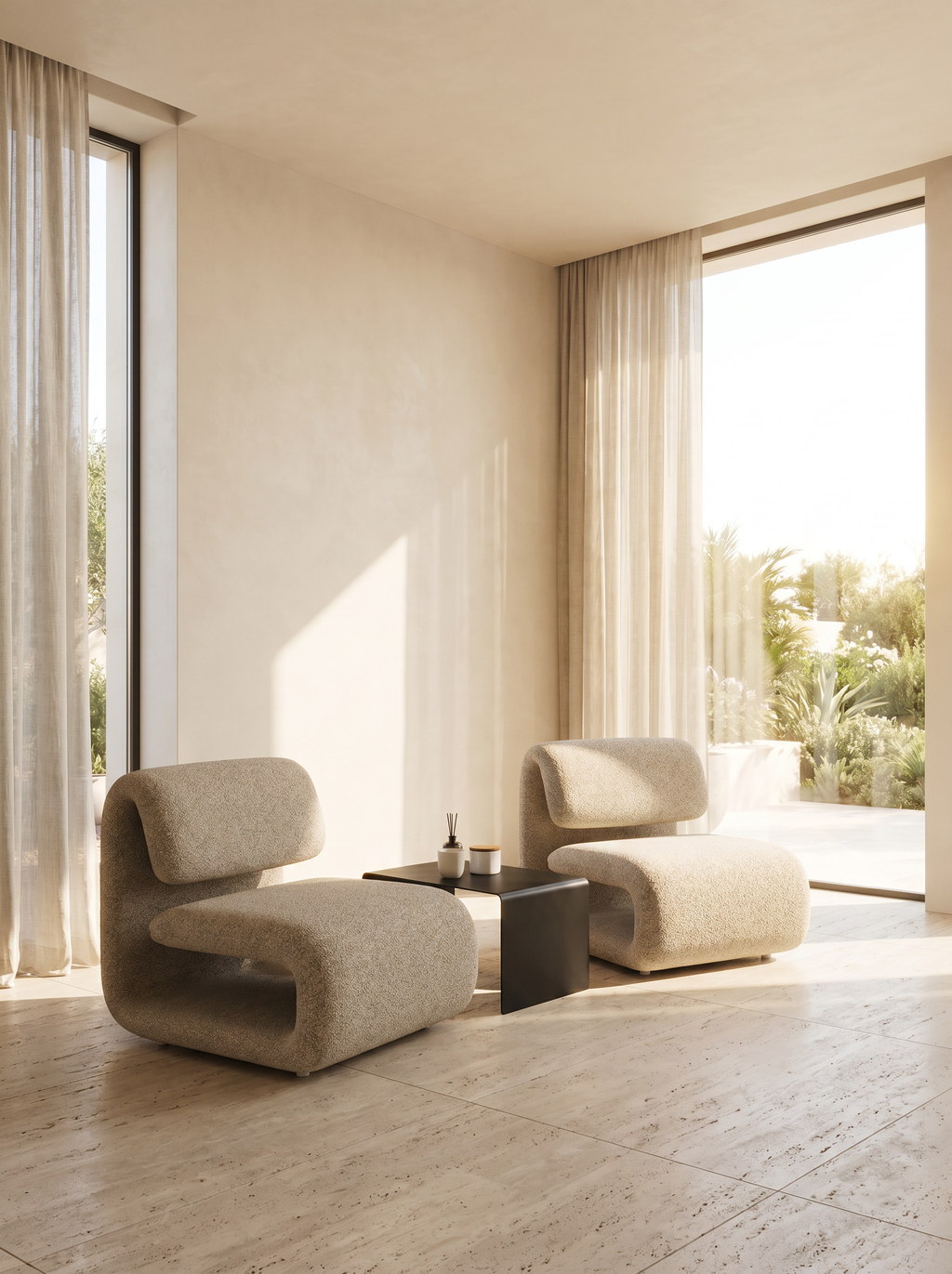 Lanott Kanso Arm Chair AC104 in a warm neutral interior