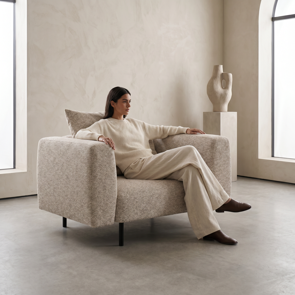 Lanott Kumo Arm Chair LS103 in use in a contemporary interior