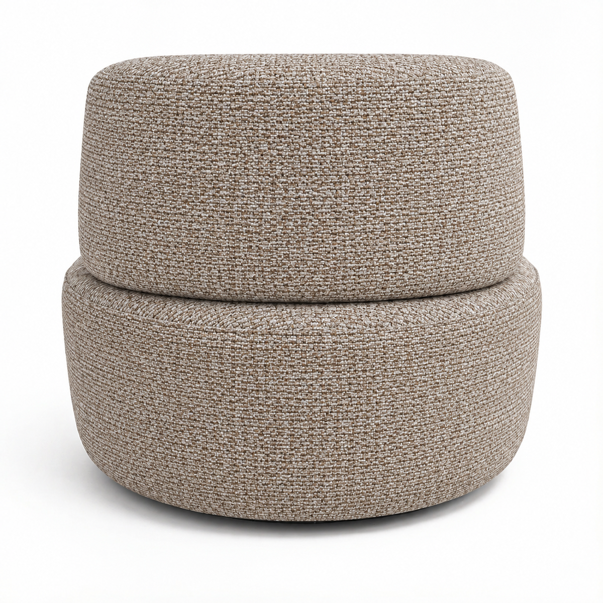 Aurelia AC102 chair in MD-14 warm taupe woven upholstery, rear view on a white background