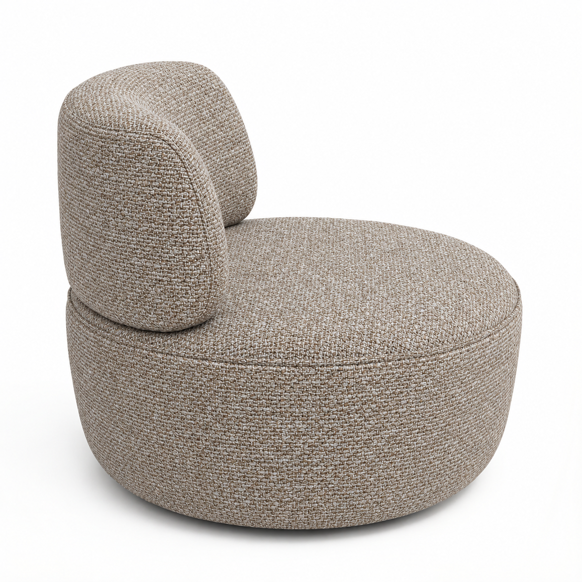 Aurelia AC102 chair in MD-14 warm taupe woven upholstery, three-quarter view on a white background