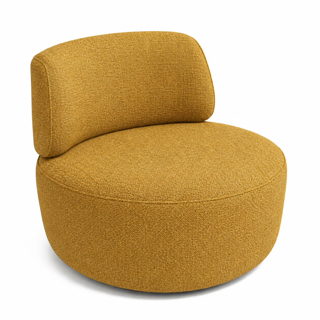 Aurelia AC102 chair in MD-9 mustard woven upholstery on a white background