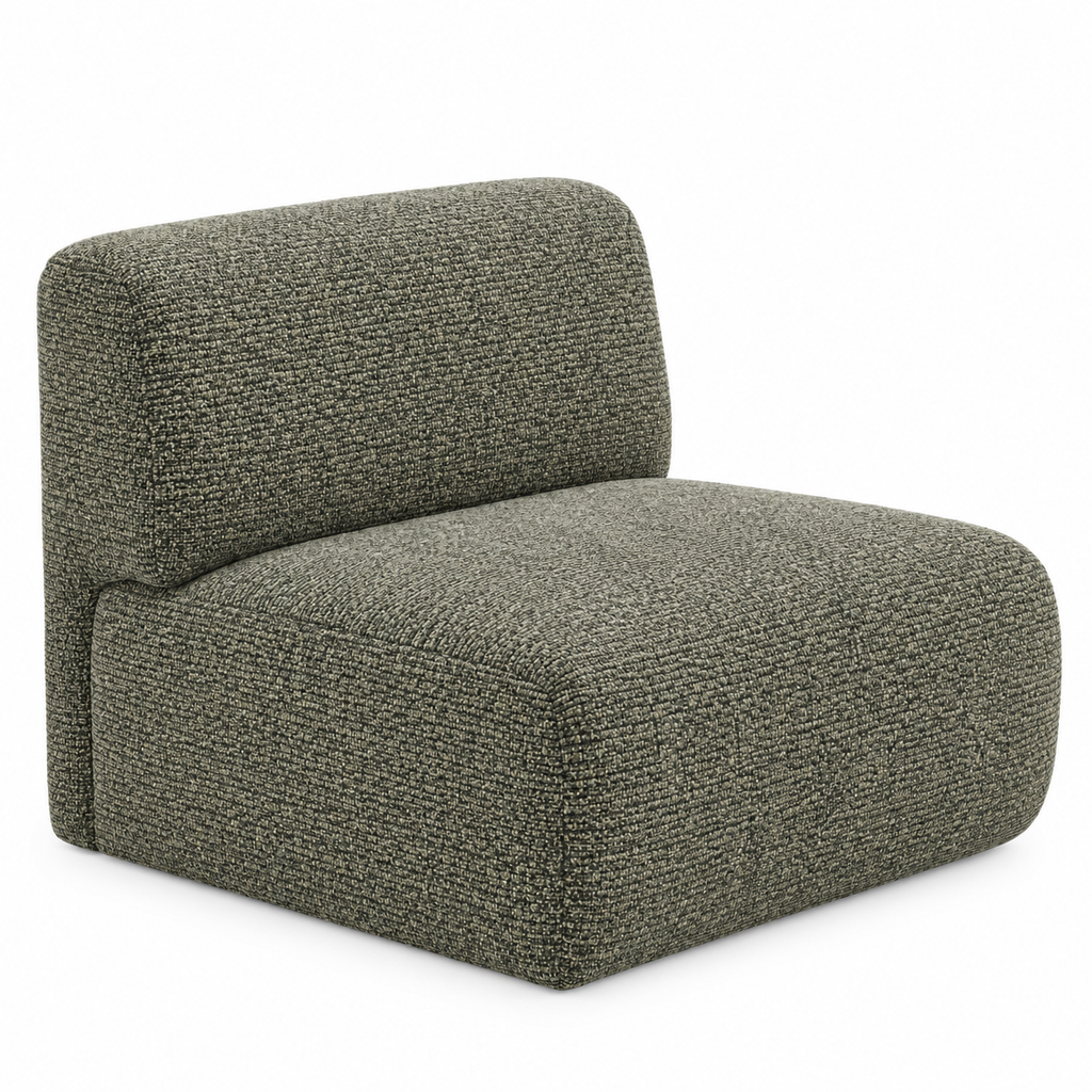 Lanott Varenna Arm Chair AC103 in MD-8 Oliva fabric, main view on white background