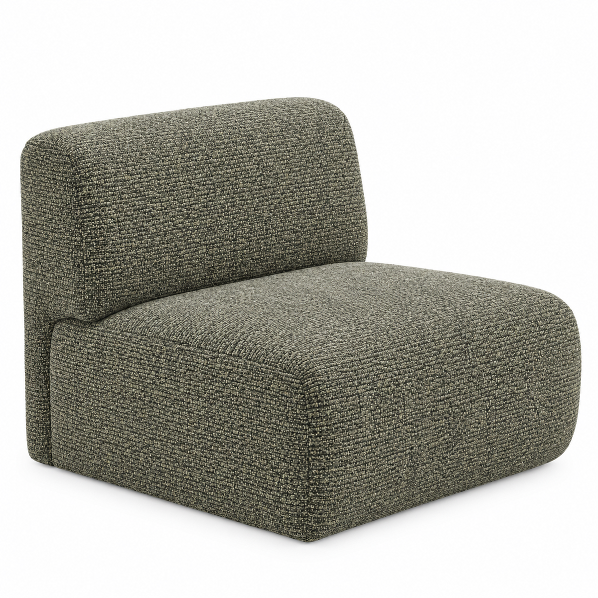 Lanott Varenna Arm Chair AC103 in MD-8 Oliva fabric, main view on white background