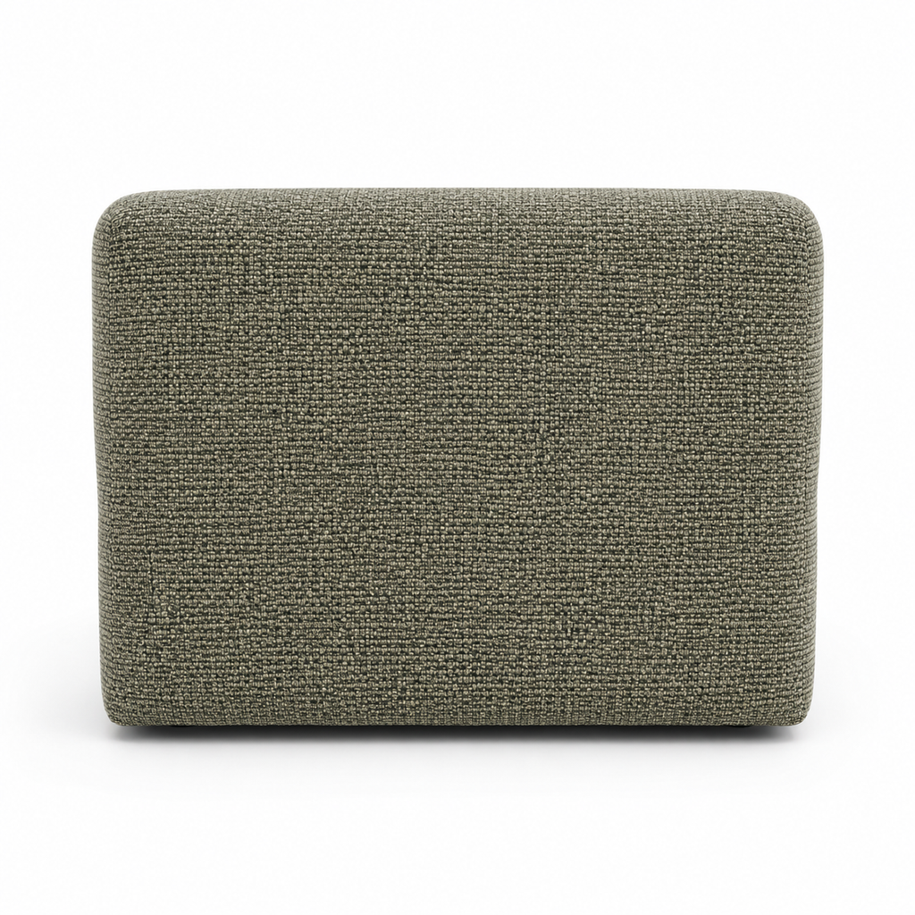 Lanott Varenna Arm Chair AC103 in MD-8 Oliva fabric, rear view on white background