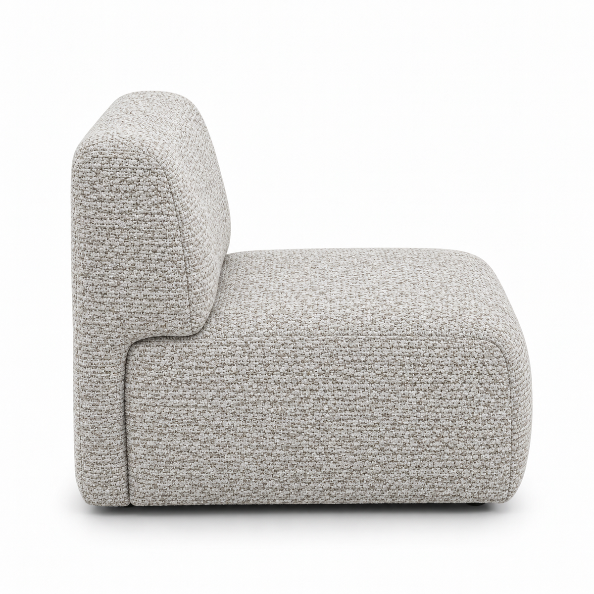 Lanott Varenna Arm Chair AC103 in Tender-1 Alba fabric, side view on white background