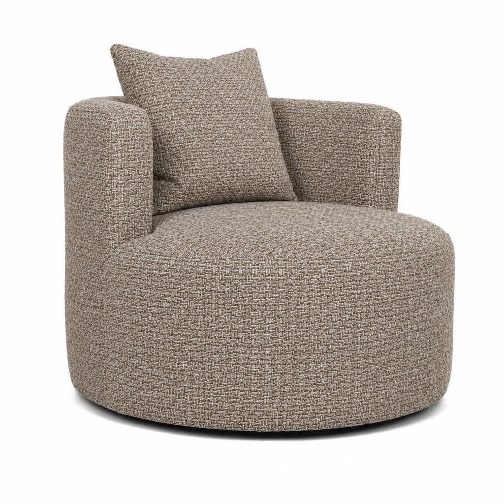 Lanott Siena Arm Chair AC105 in MD-14 Dune fabric, main view on white background