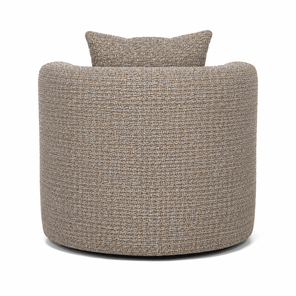 Lanott Siena Arm Chair AC105 in MD-14 Dune fabric, rear view on white background