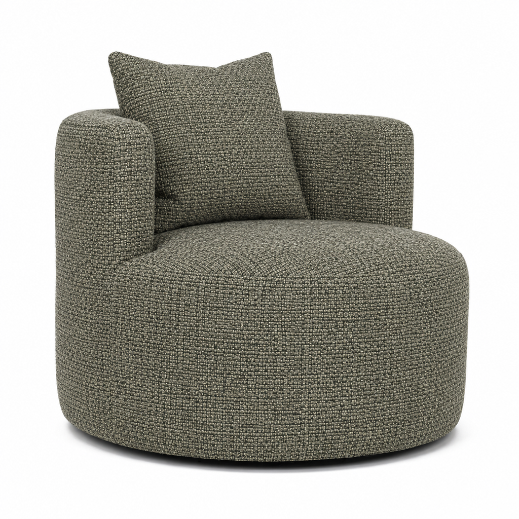 Lanott Siena Arm Chair AC105 in MD-8 Oliva fabric, main view on white background