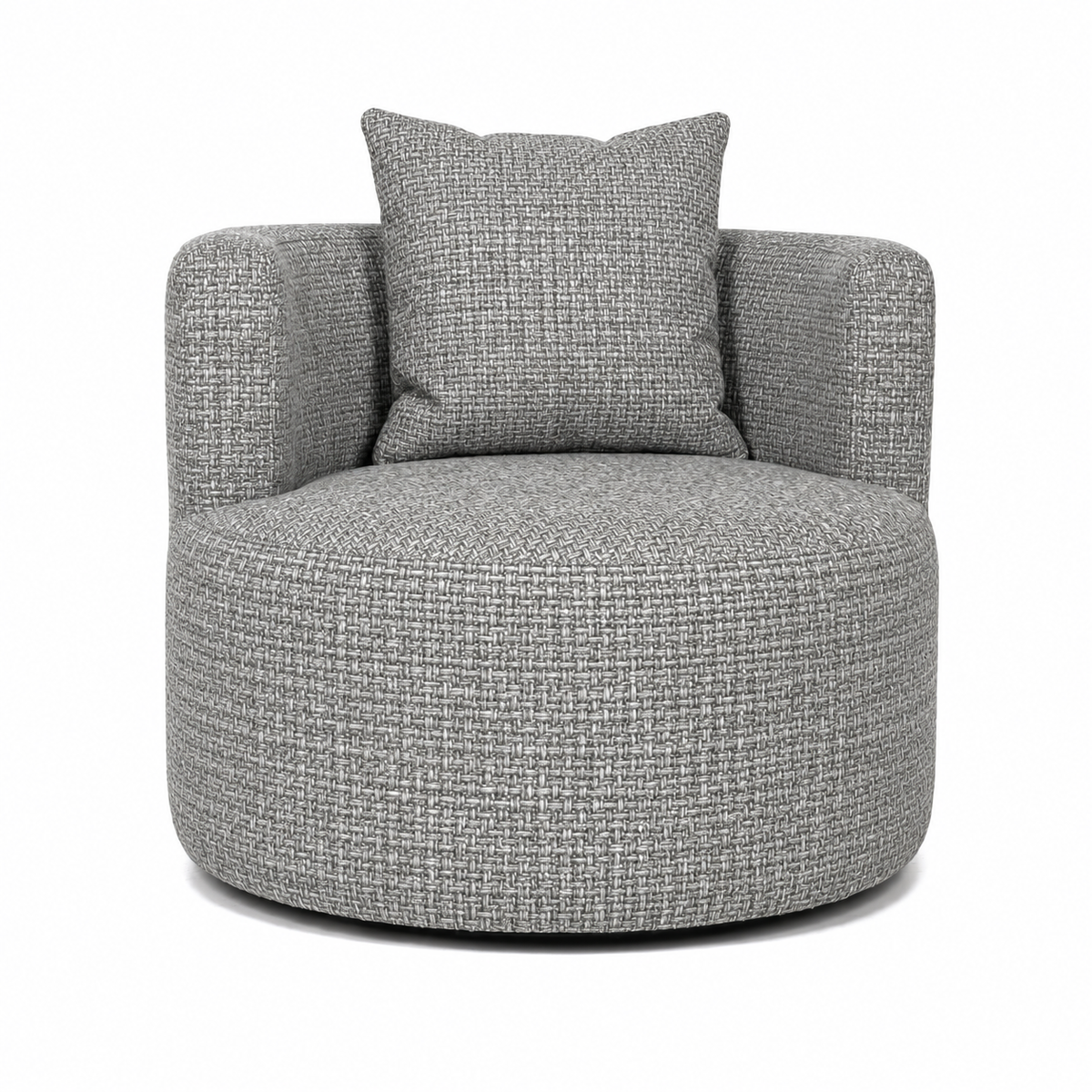 Lanott Siena Arm Chair AC105 in Mocha-11 Flint fabric, front view on white background