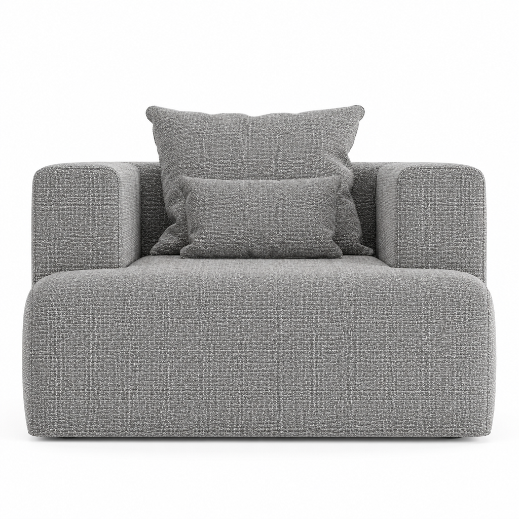 Lanott Lunaro LS114 armchair in Mocha-11 - front view on white background