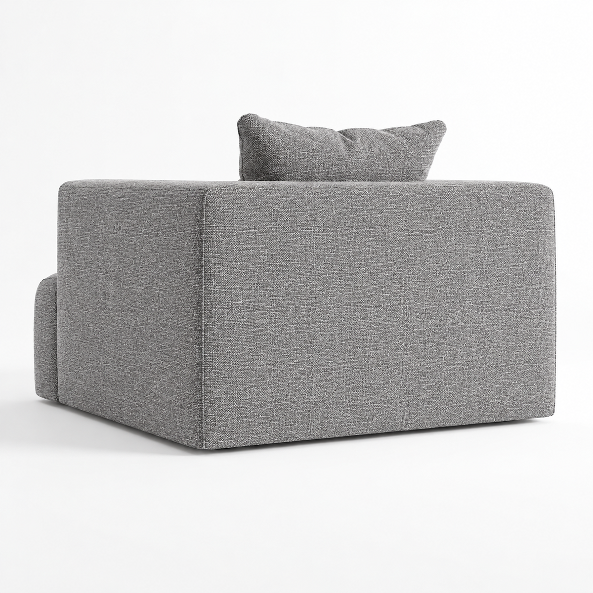 Lanott Lunaro LS114 armchair in Mocha-11 - rear three-quarter view on white background