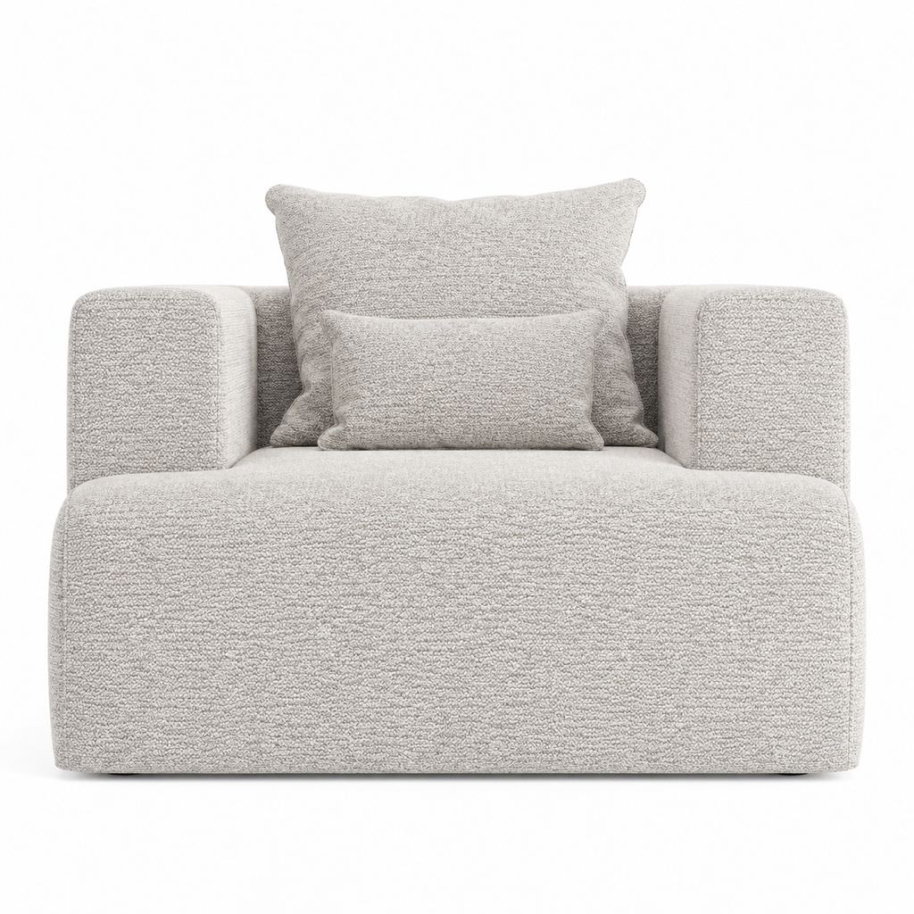 Lanott Lunaro LS114 armchair in Tender-1 - front view on white background