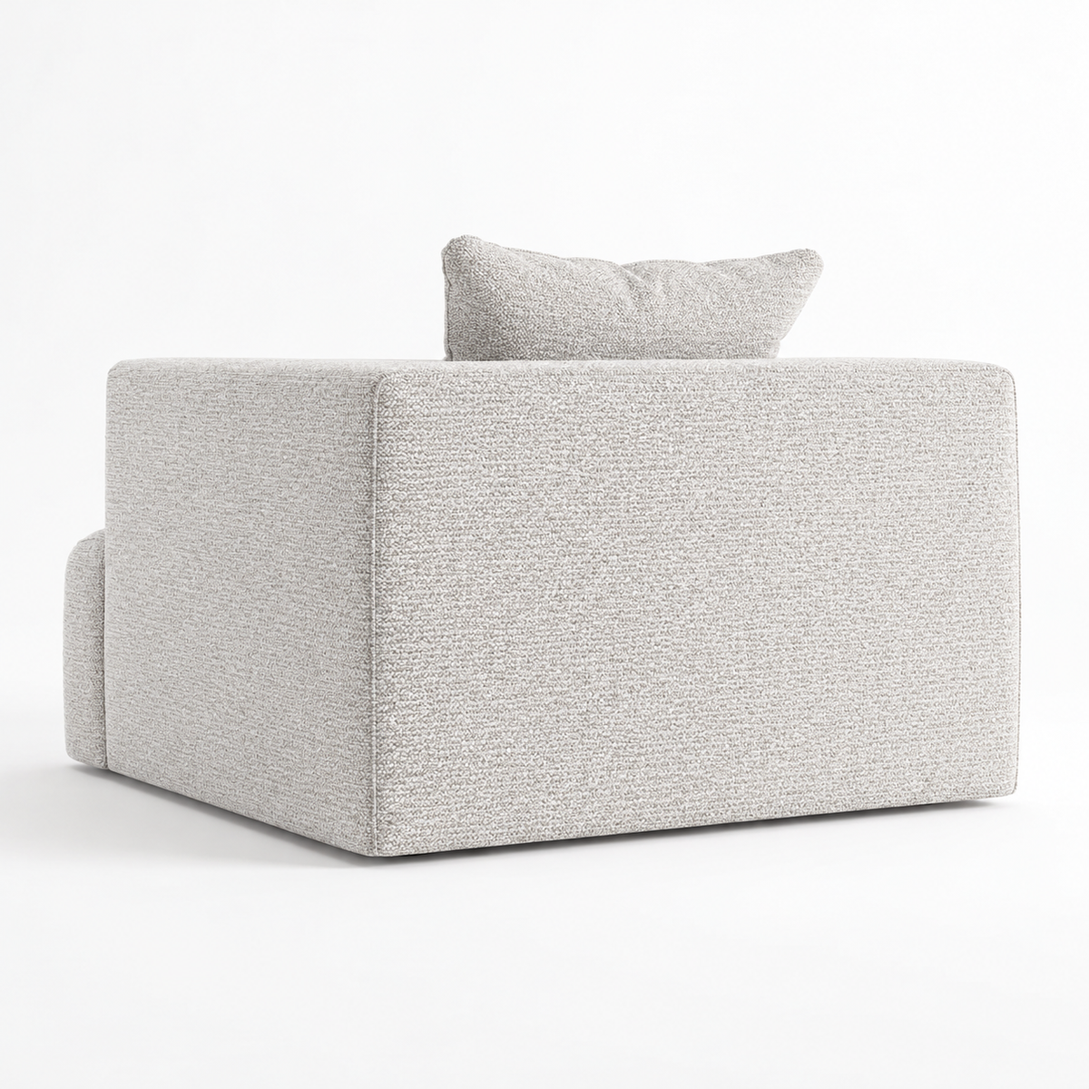 Lanott Lunaro LS114 armchair in Tender-1 - rear three-quarter view on white background