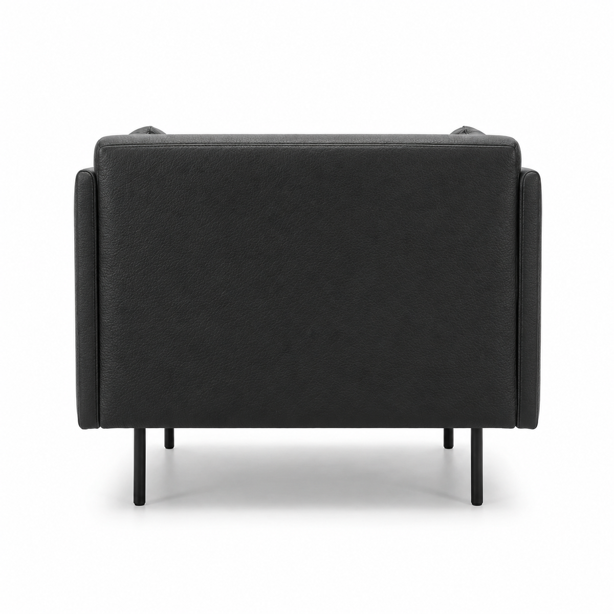 Lanott Otto S120 armchair in Black Leather - rear view on white background