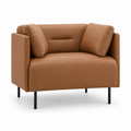 Lanott Otto S120 armchair in Cognac Leather - main three-quarter view on white background