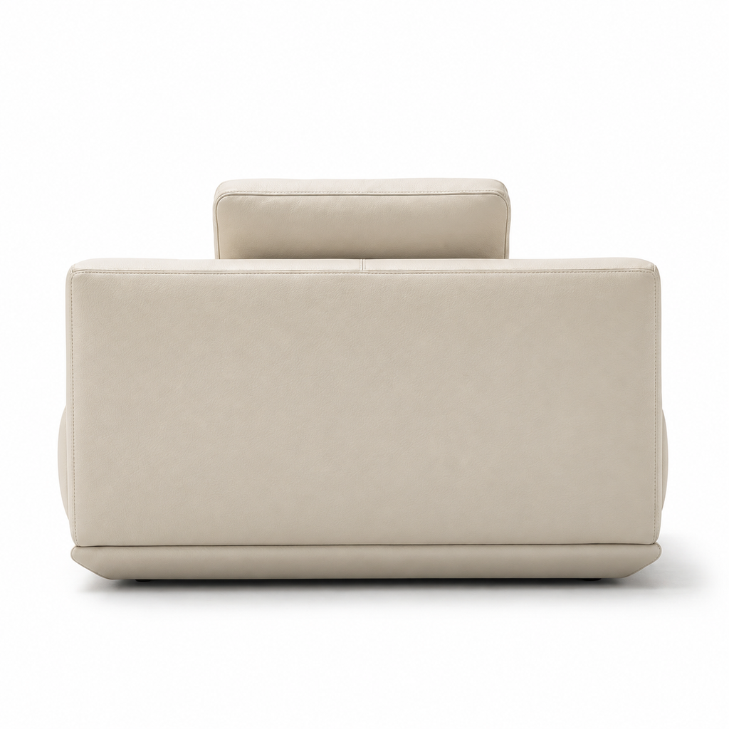 Lanott Sereno S123 armchair in Beige Leather - rear view on white background