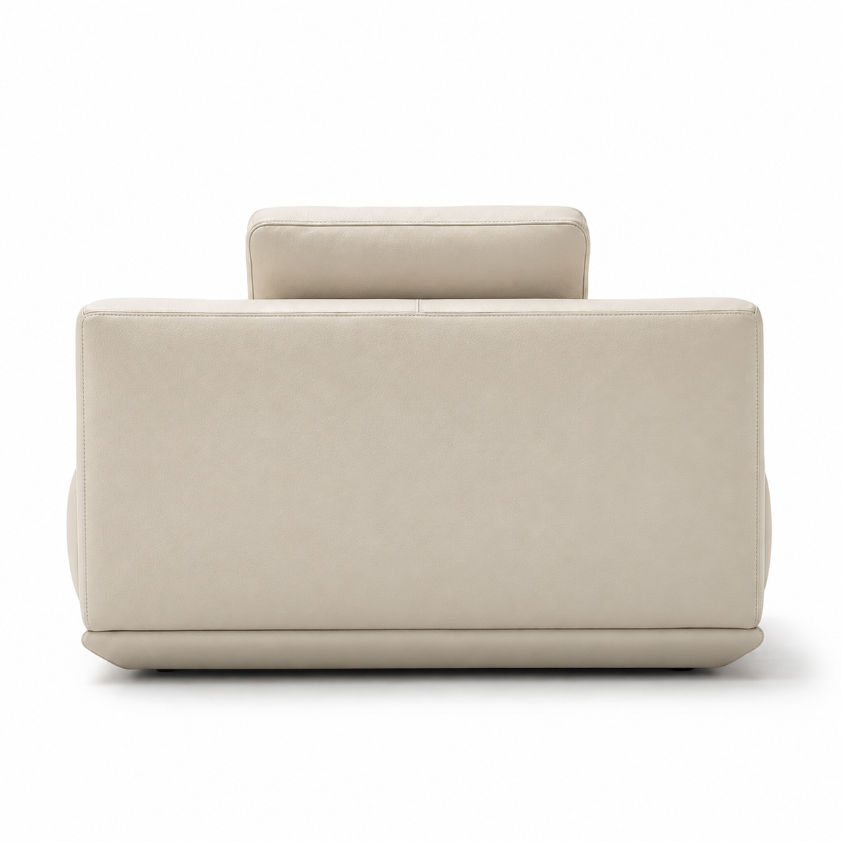 Lanott Sereno S123 armchair in Beige Leather - rear view on white background