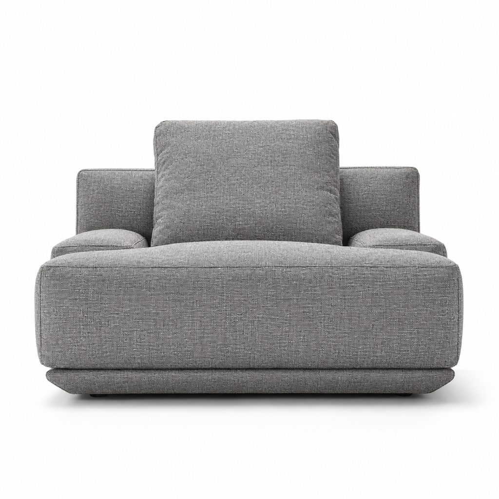 Lanott Sereno S123 armchair in Mocha-11 - front view on white background