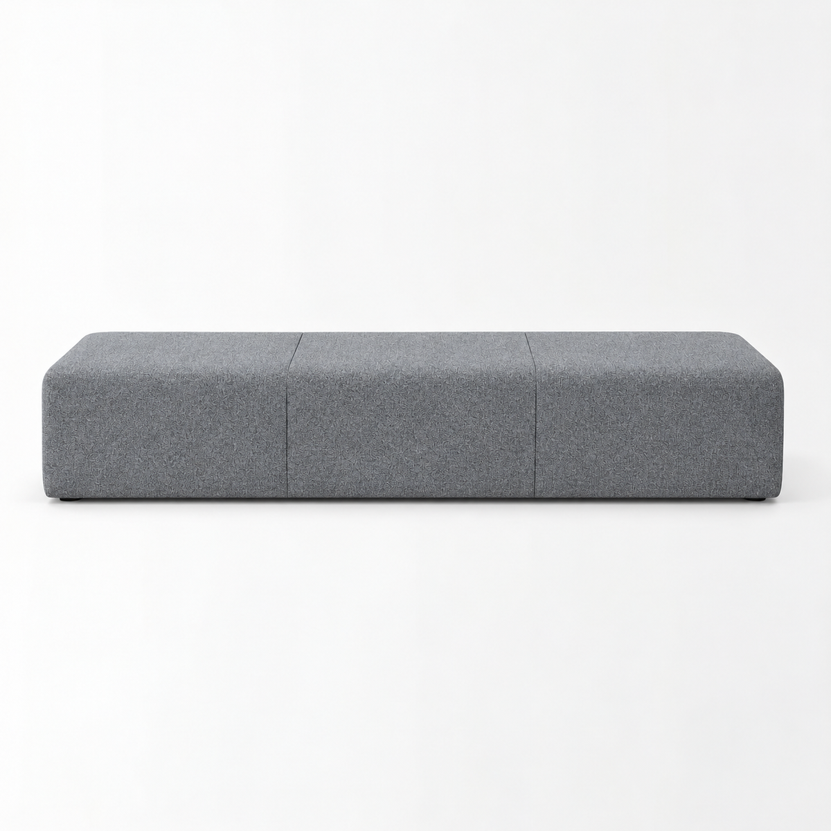 Lanott BH106 bench in MD-3 — long front view on white background, refined small-scale fabric texture