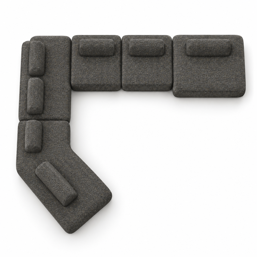 Corner Sofa - CS106 | DOT-22 | Overhead view of the five-module arrangement