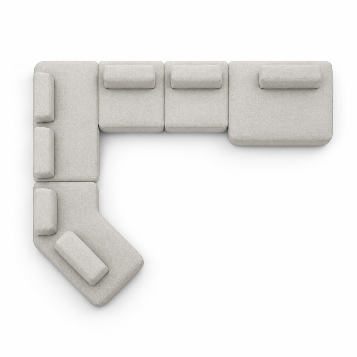 Corner Sofa - CS106 | Tender-1 | Overhead view of the five-module arrangement