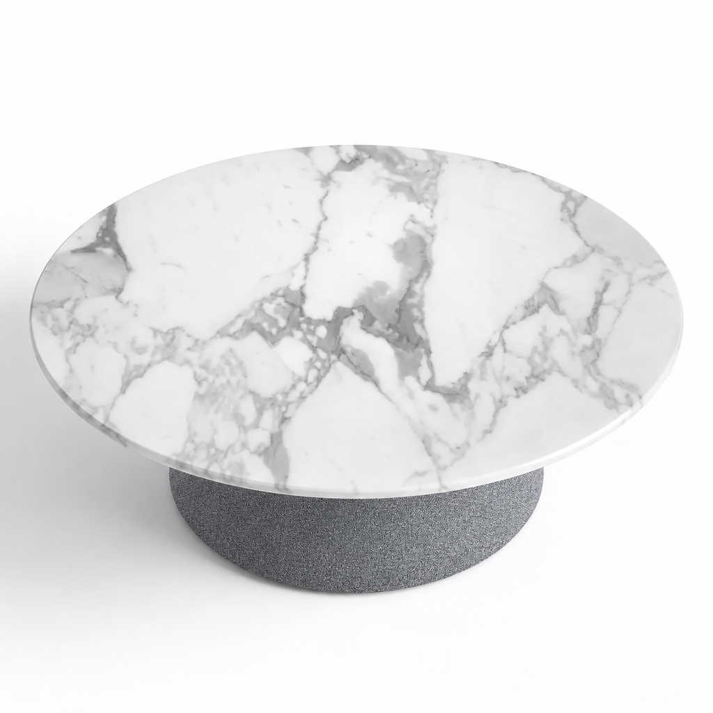 Lanott CT102 coffee table in MD-3 — high-angle top view on white background, refined small-scale fabric texture