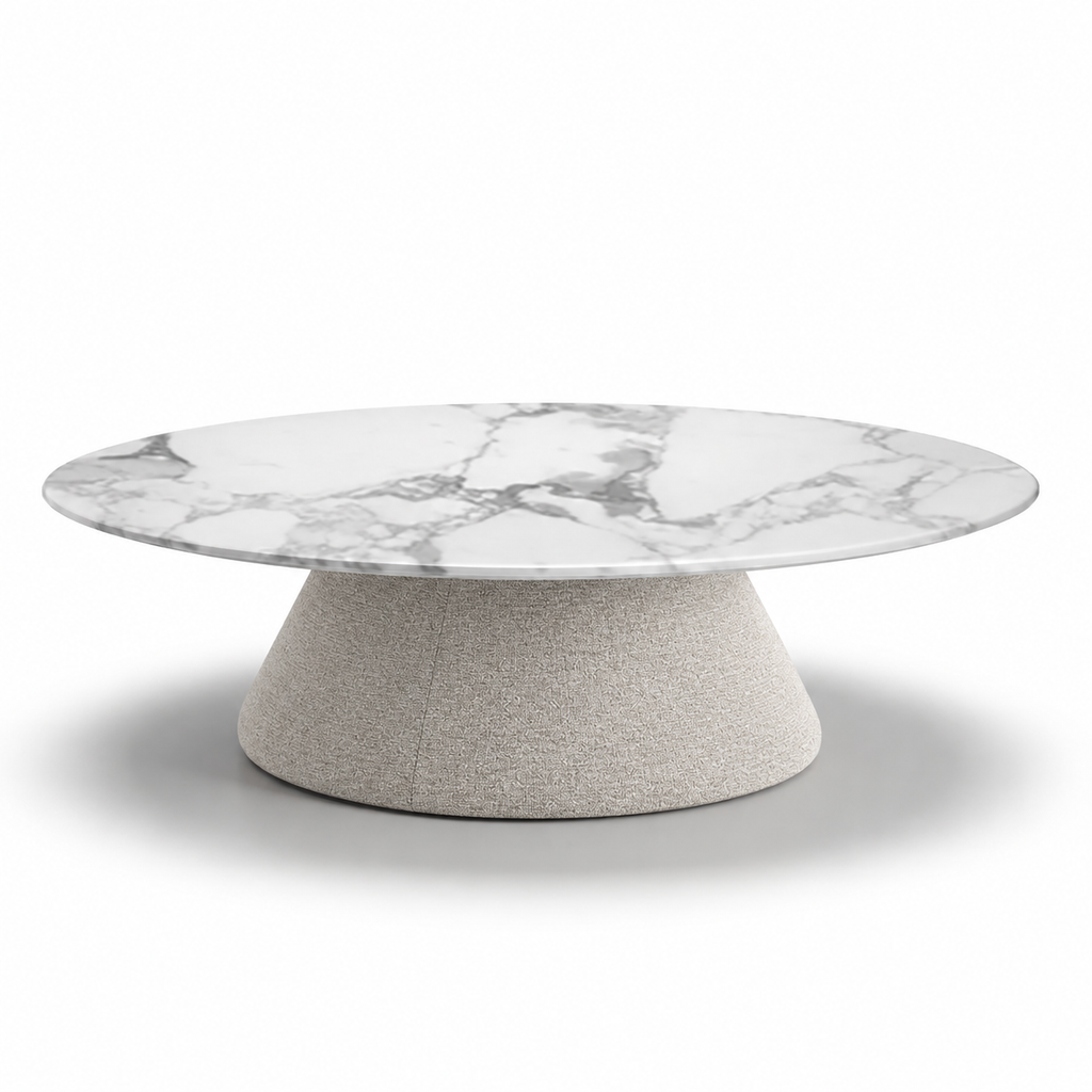 Lanott CT102 coffee table in Tender-1 — main elevated view on white background, refined small-scale fabric texture