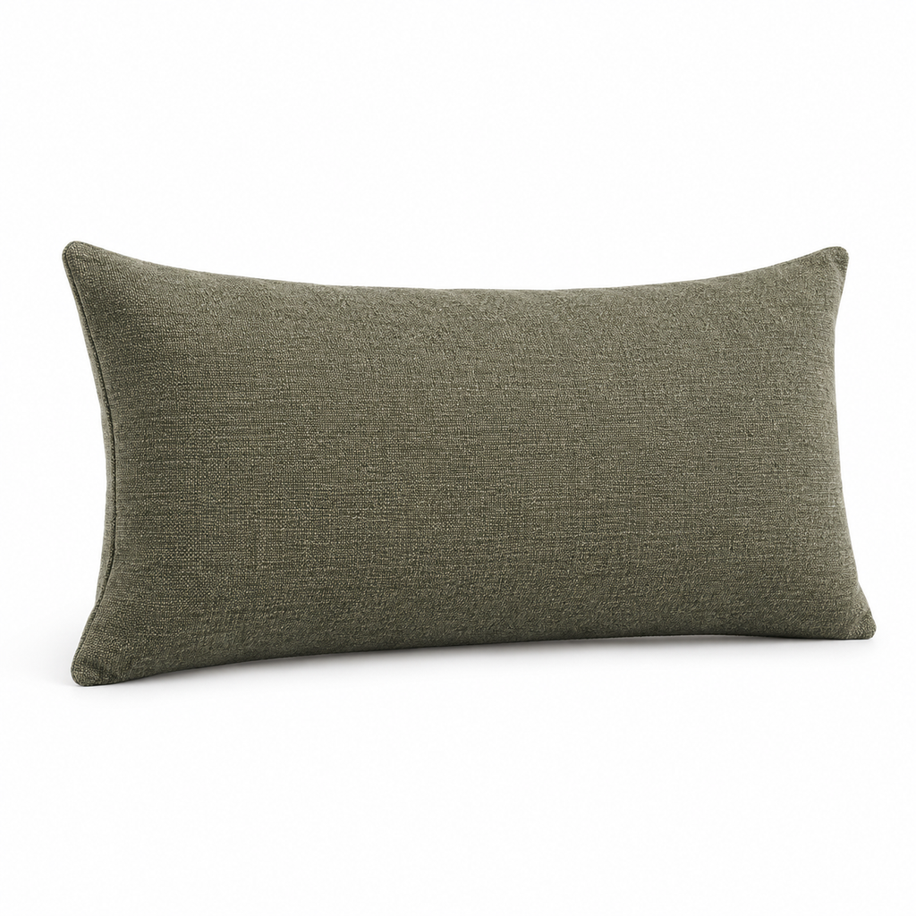 Lanott CU101 cushion in MD-8, rectangle shape, main angled view on white background with refined fabric texture