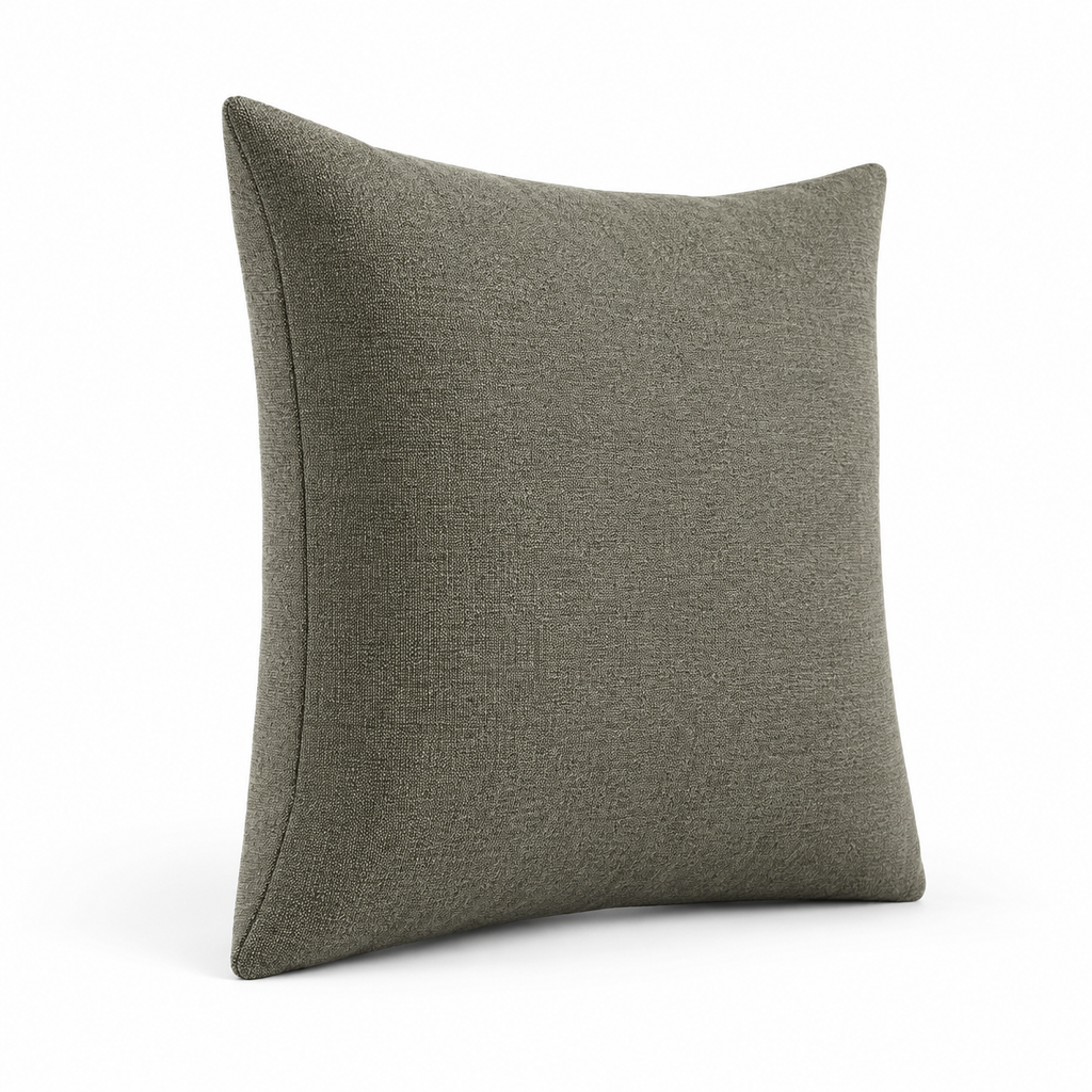 Lanott CU101 cushion in MD-8, square shape, side angled view on white background with refined fabric texture