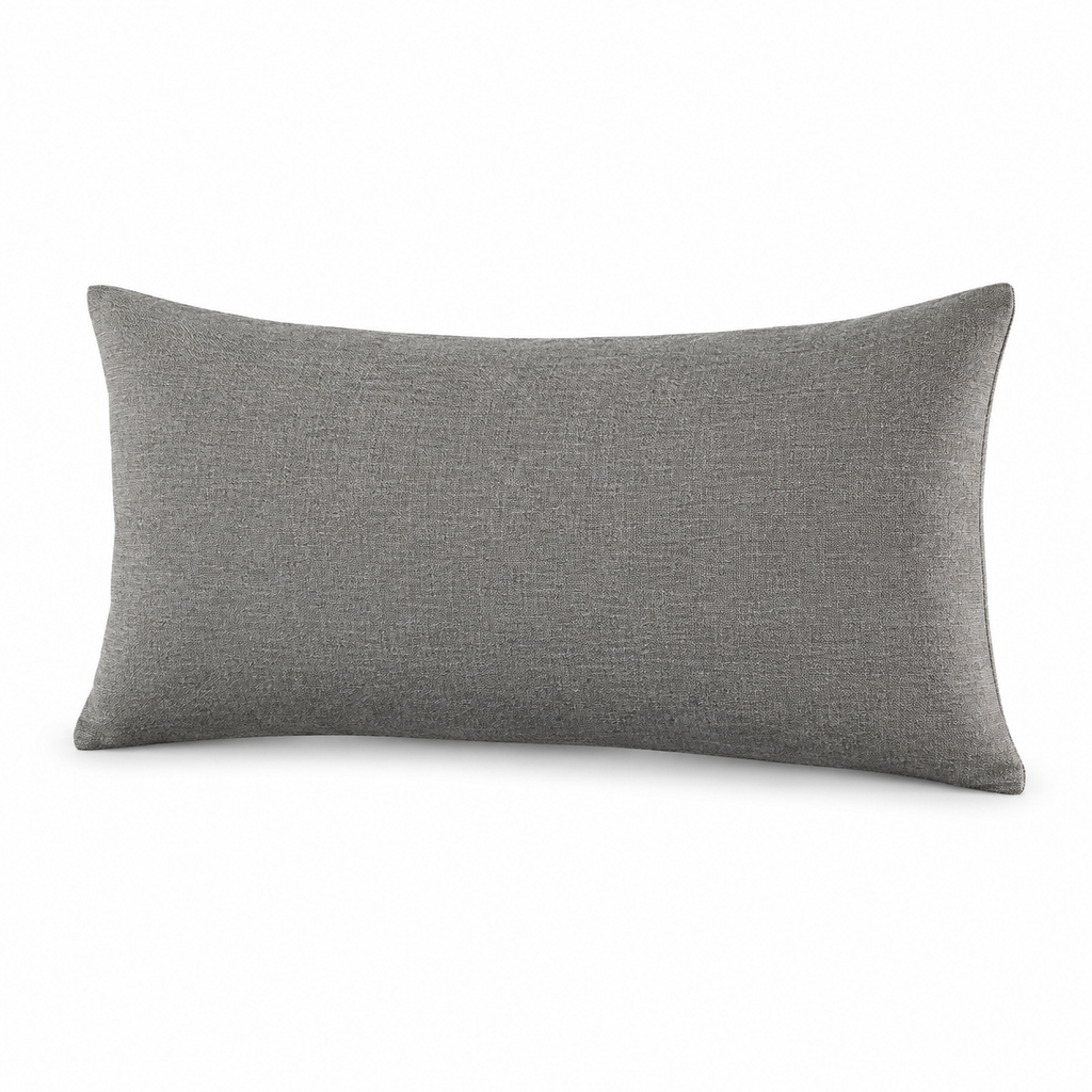 Lanott CU101 cushion in Mocha-11, rectangle shape, main angled view on white background with refined fabric texture