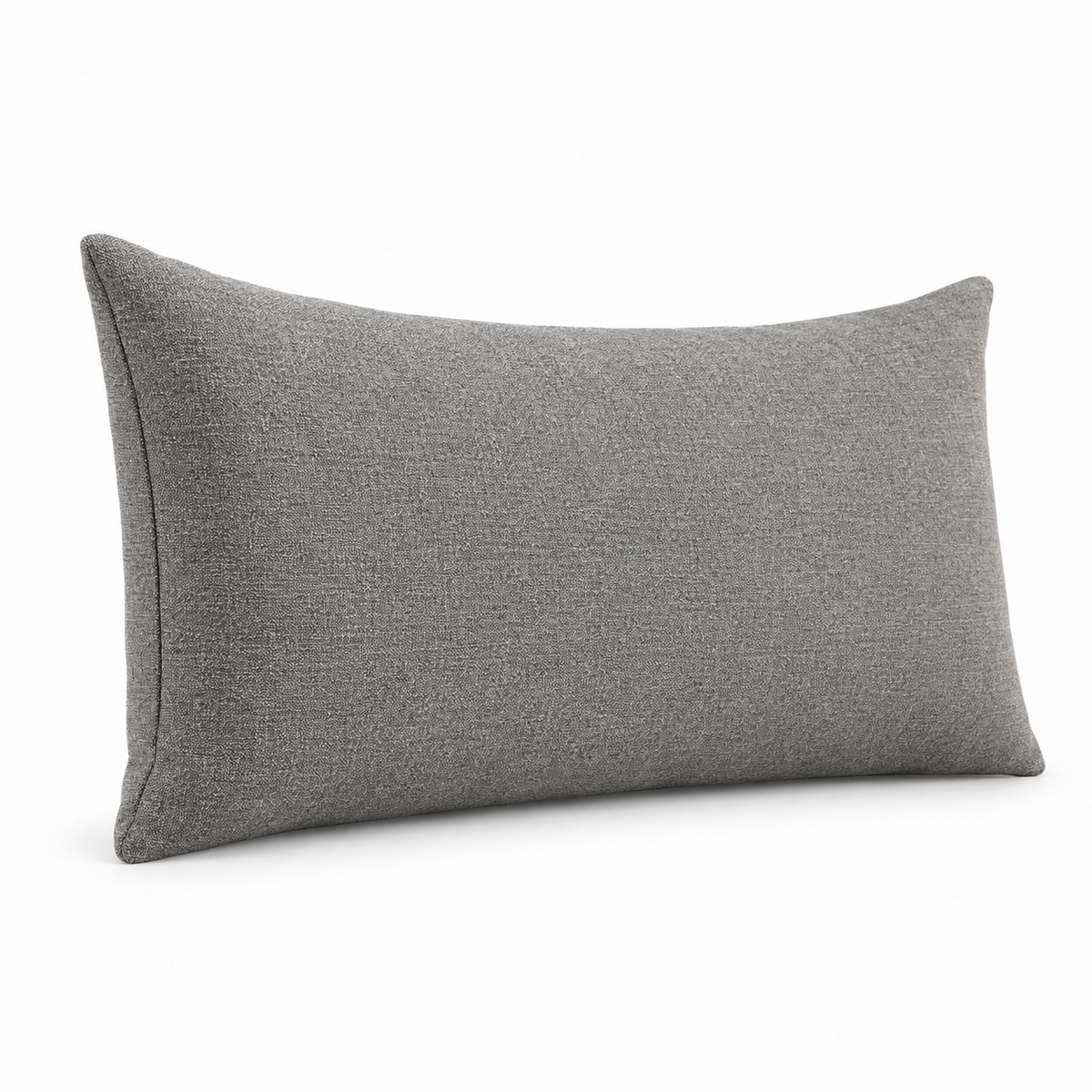 Lanott CU101 cushion in Mocha-11, rectangle shape, side angled view on white background with refined fabric texture
