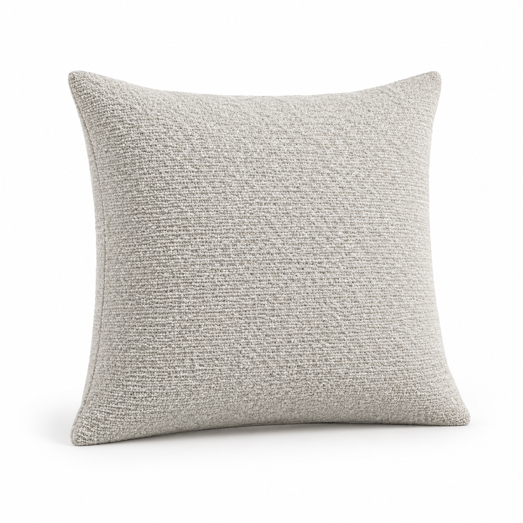 Lanott CU101 cushion in Tender-1, square shape, main angled view on white background with refined fabric texture