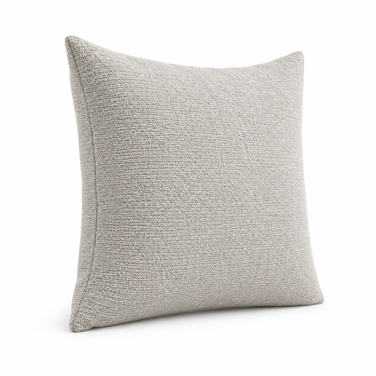 Lanott CU101 cushion in Tender-1, square shape, side angled view on white background with refined fabric texture