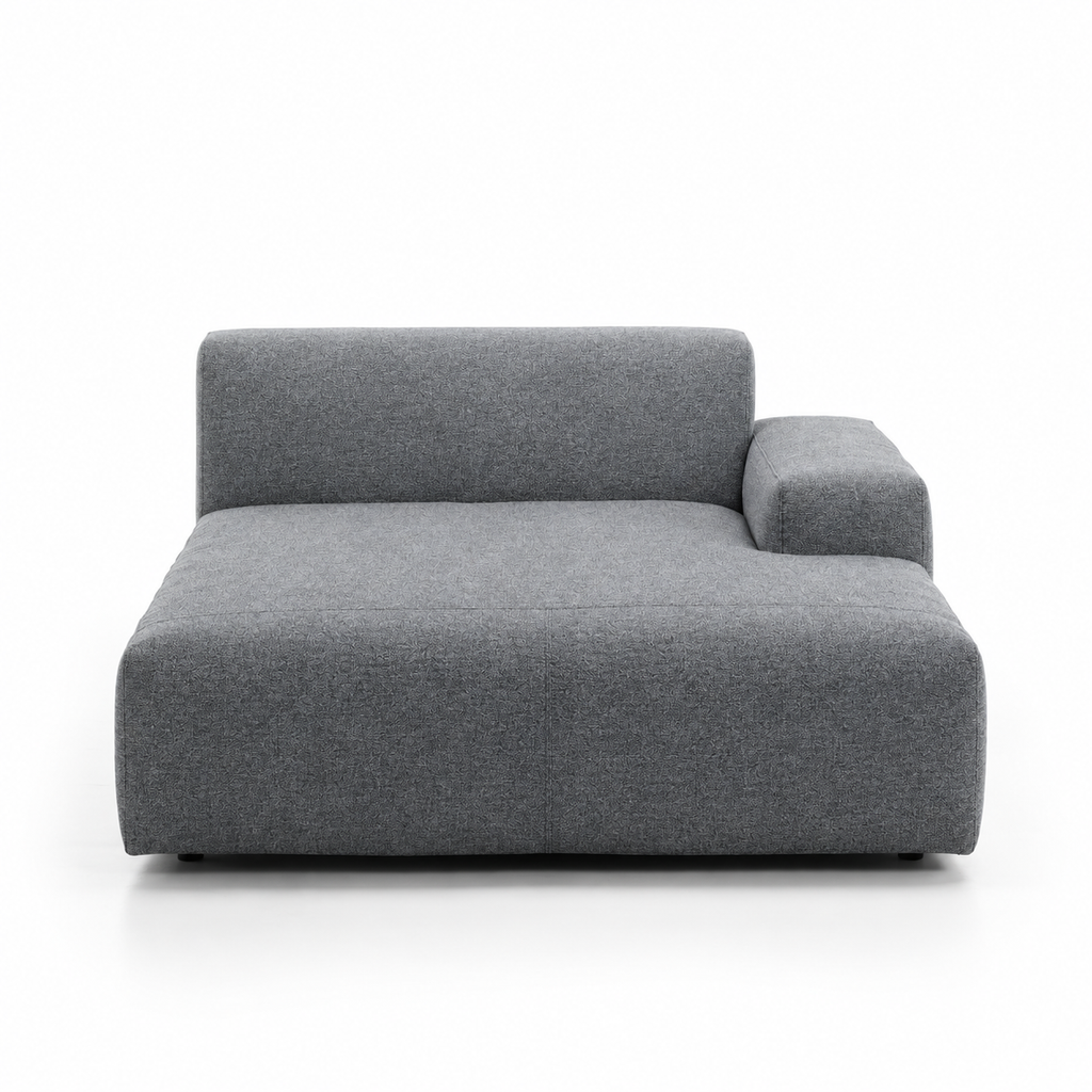Lanott DB101 daybed in MD-3, front view on white background with refined fabric texture