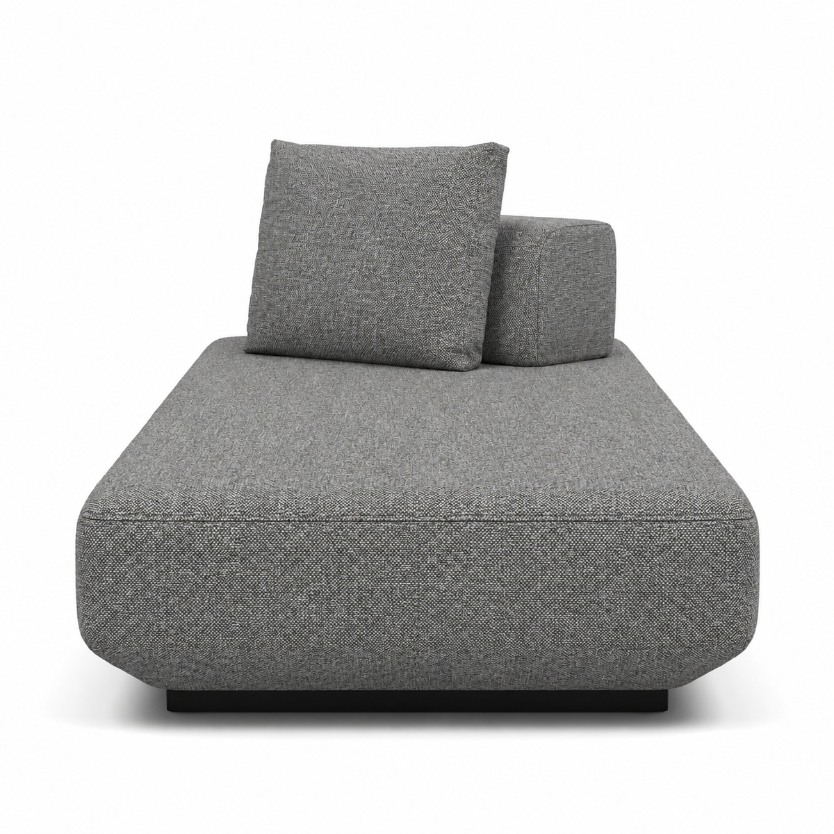 Lanott DB106 daybed in Mocha-11, foot-end view on white background with refined fabric texture
