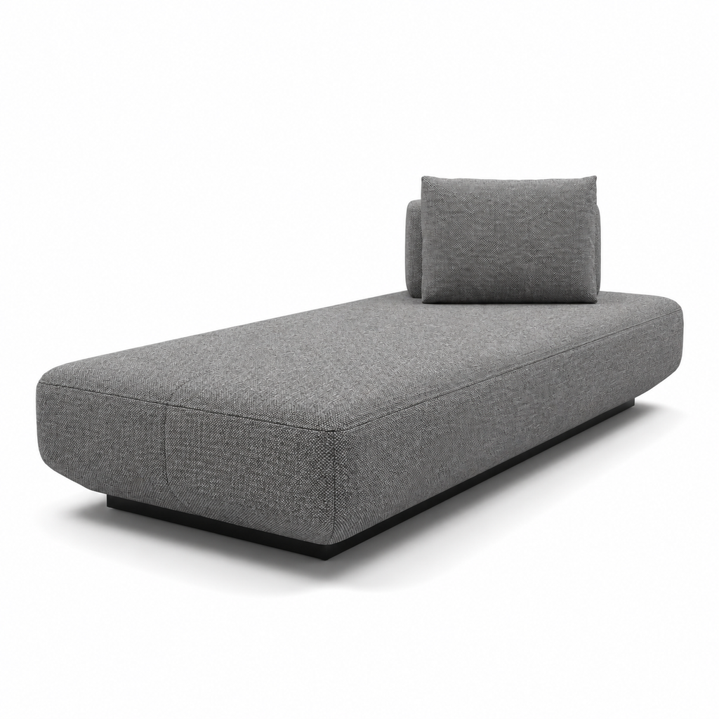 Lanott DB106 daybed in Mocha-11, main three-quarter view on white background with refined fabric texture