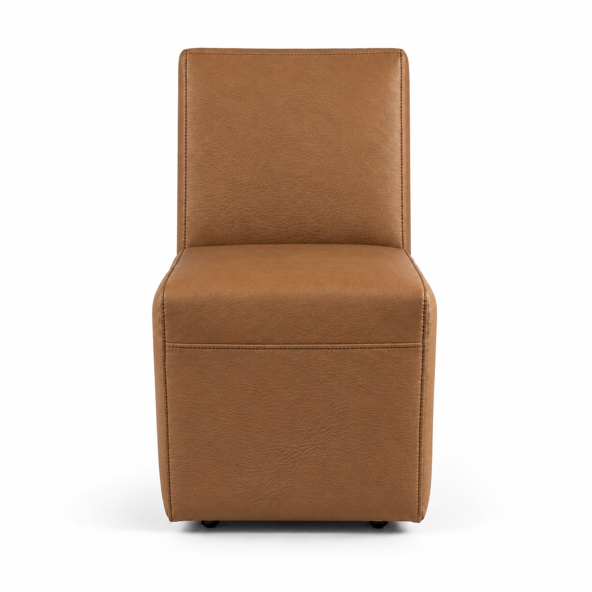 Lanott Linea dining chair DC101 in Cognac Leather (Lacoste-5), front view