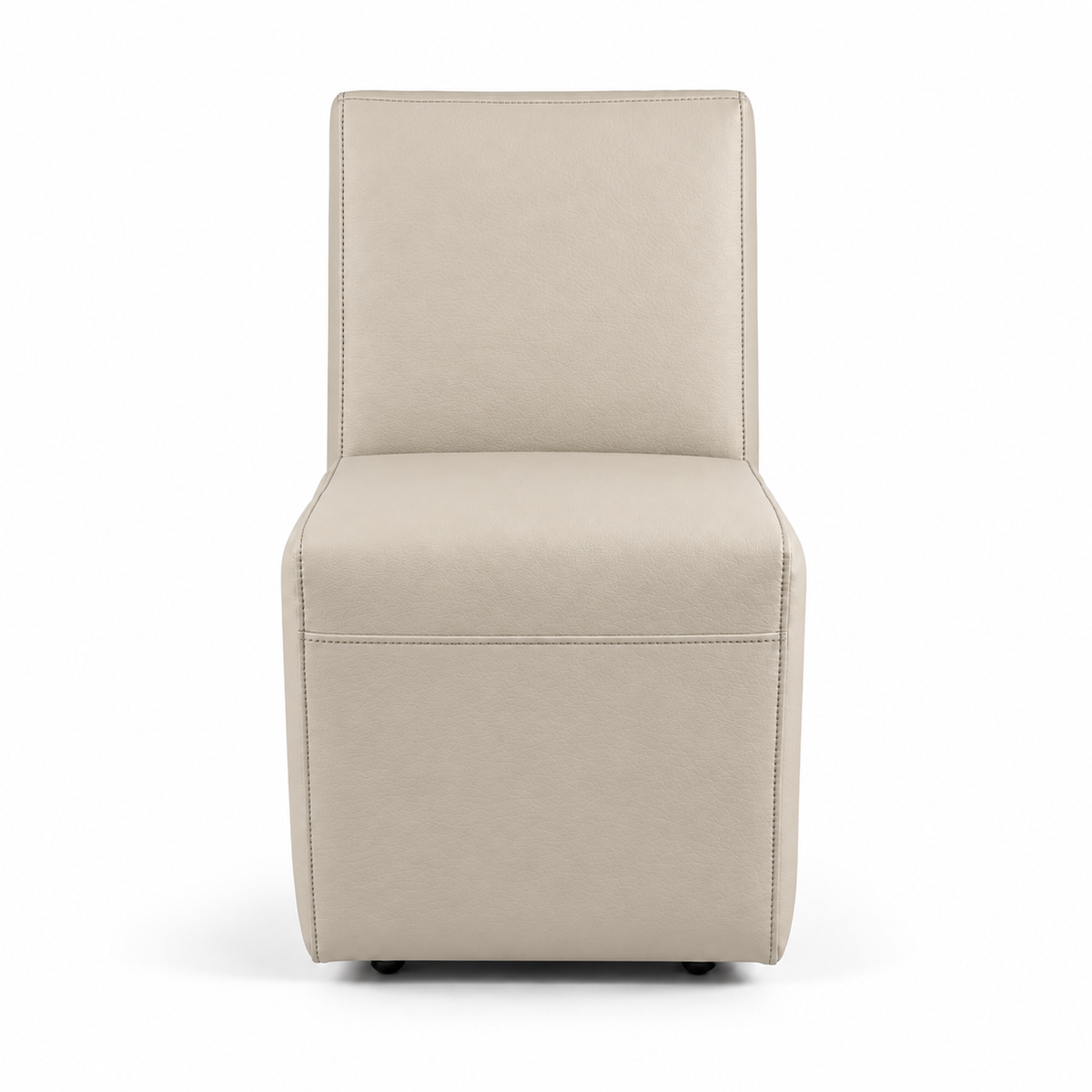 Lanott Linea dining chair DC101 in Beige Leather (Lacoste-8), front view
