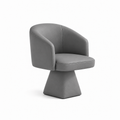 Lanott Aura DC103 in Grey Leather, main three-quarter view, facing right on white background.