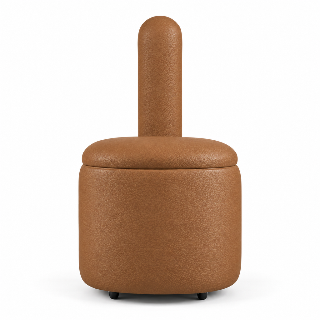 Lanott Alto dining chair DC105 in Cognac Leather (Lacoste-5), front view