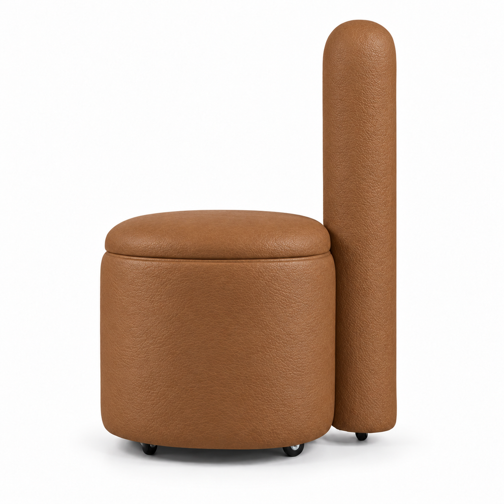 Lanott Alto dining chair DC105 in Cognac Leather (Lacoste-5), side view