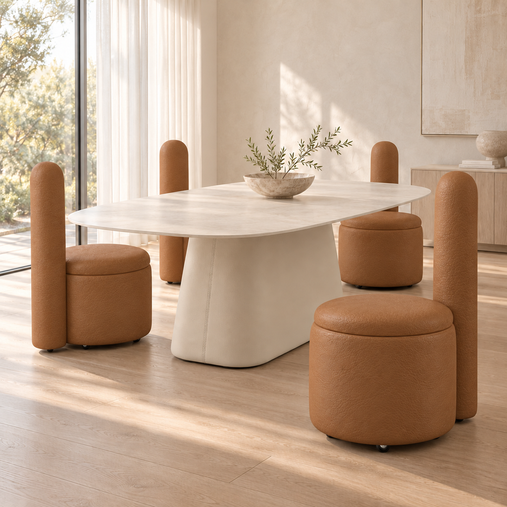 Lanott Alto dining chair DC105 in Cognac Leather (Lacoste-5), dining scene