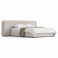 Lanott LB105 bed in Tender-1 — three-quarter view on white background, refined small-scale fabric texture