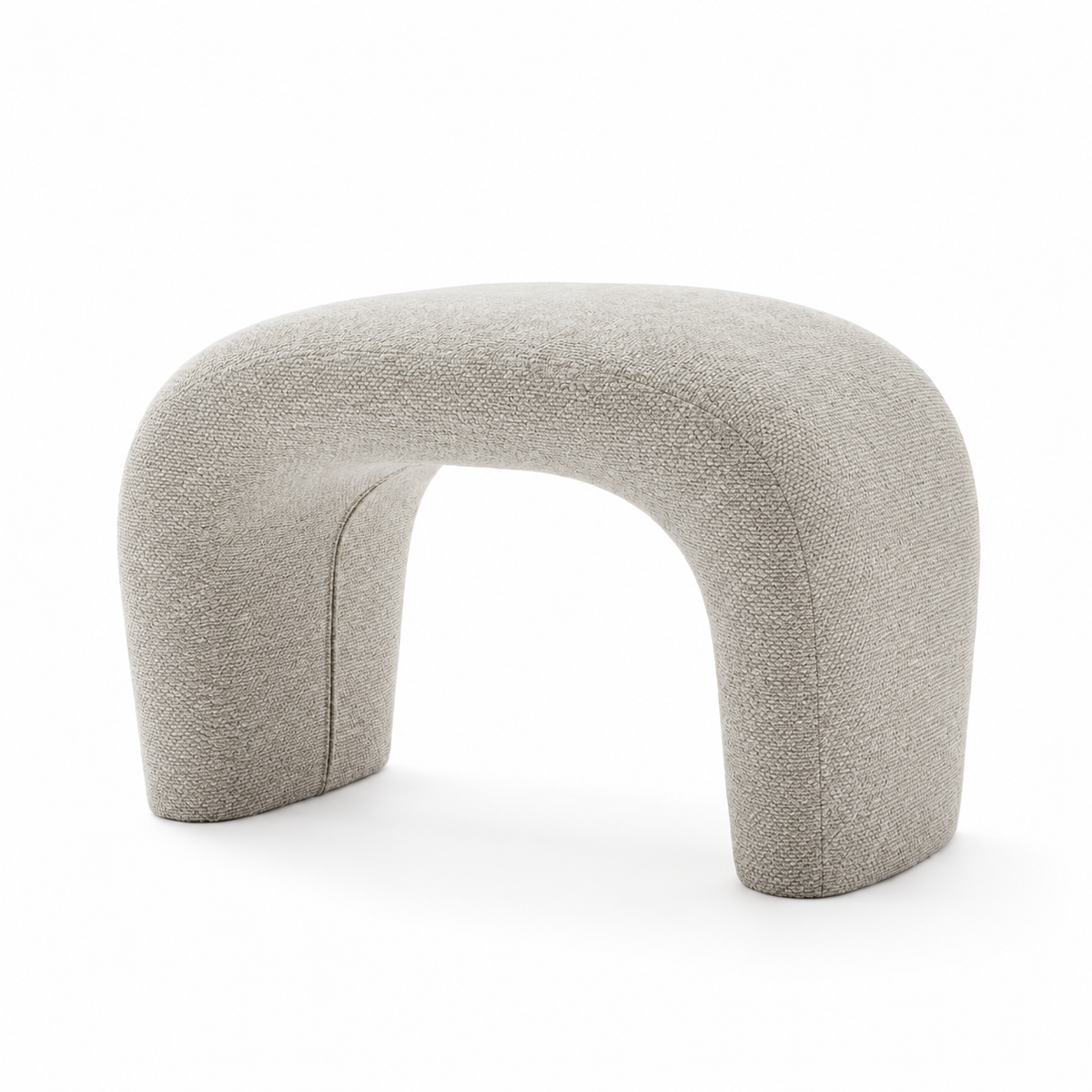 Lanott P101 pouf in Tender-1, main angled view on white background with refined fabric texture