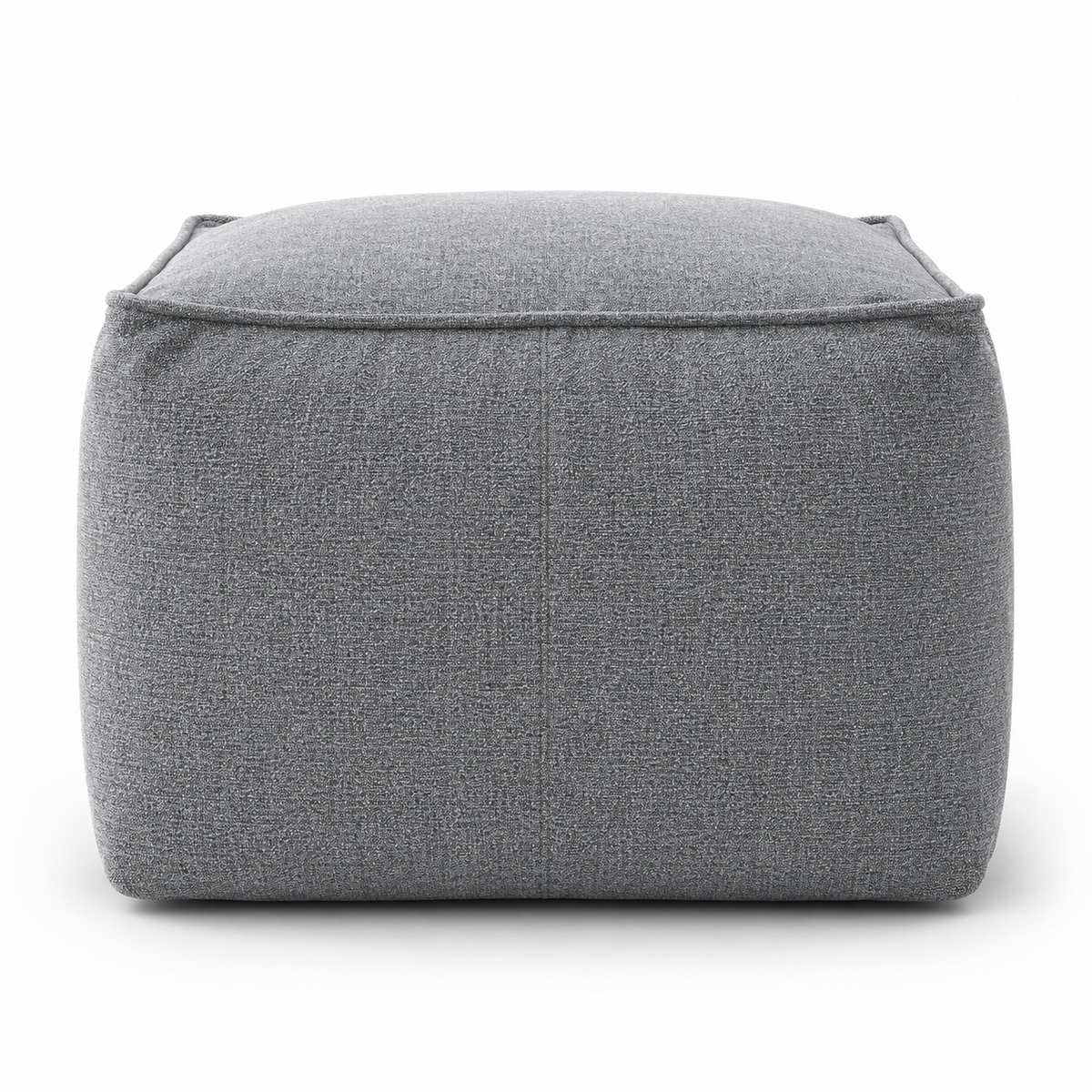 Lanott P103 pouf in MD-3, front view on white background with refined fabric texture